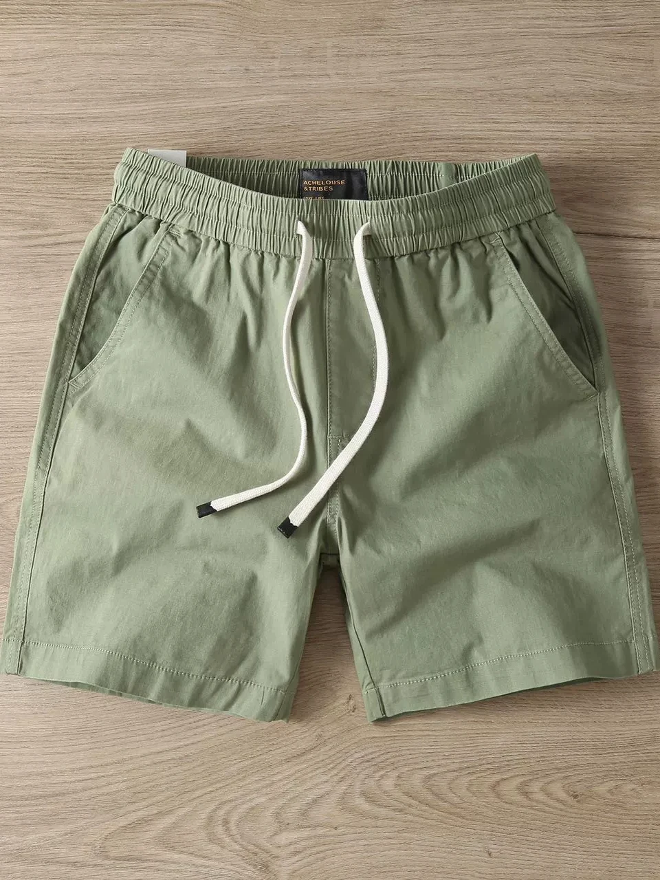 

Повседневная мужская одежда из чистого хлопка с эластичной резинкой на талии, свободная летняя тонкая прямая трубка, рабочая одежда, пляжные брюки, молодежные активные брюки