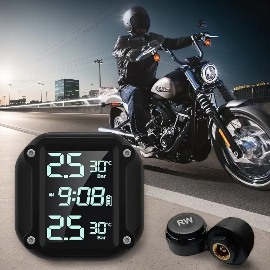 

Монитор давления в шинах мотоцикла M5 — беспроводной цифровой дисплей и внешний детектор давления в шинах для мотоциклов