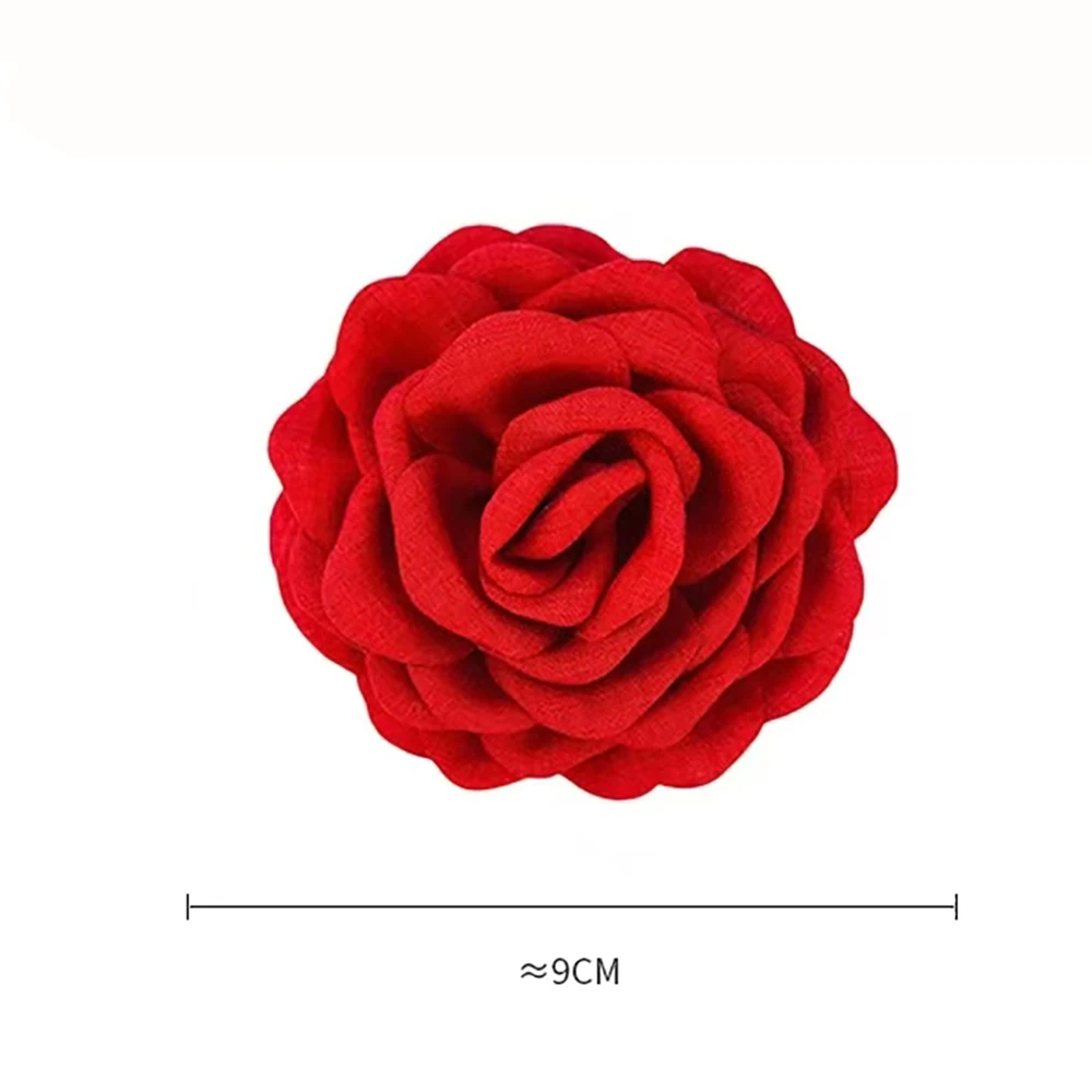 Three-dimensional Rose Flower Hair Claw Handmade Fabric Flowers Grab Hair Clip Sweet Shark Clip Hair Accessories for Women