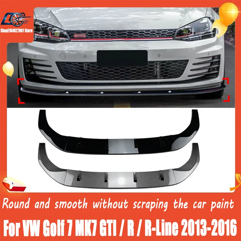 For VW Golf 7 MK7 GTI / R / R-Line 2013-2016, Front Lip / Chin Spoiler Front Bumper Splitter, Sporty Upgrade, Direct Fit.