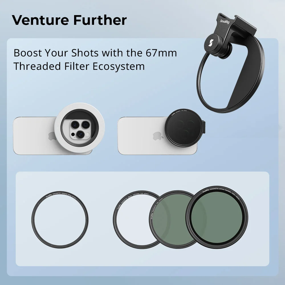 SmallRig Vibe P30 67mm Ring LED Video Light Lightweight Ring Fill Light for Camera Smart Phone 440mAh Portable mini Light 4873