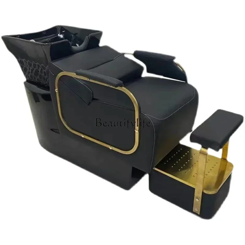 

lx29Barber Shop for Hair Salon Half Lying Shampoo Chair High-End Hair Salon Hairdressing Half Lying Flushing Bed