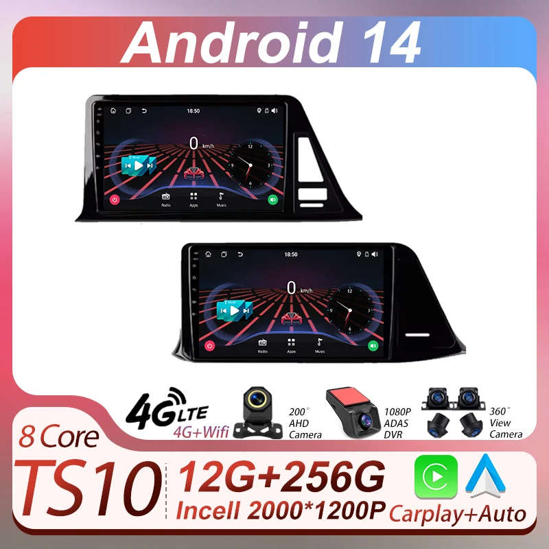 

2Din Android Car Radio Multimedia Player For Toyota C-HR CHR 2016 - 2020 Autoradio CarPlay Navigation GPS Touch Screen Bluetooth