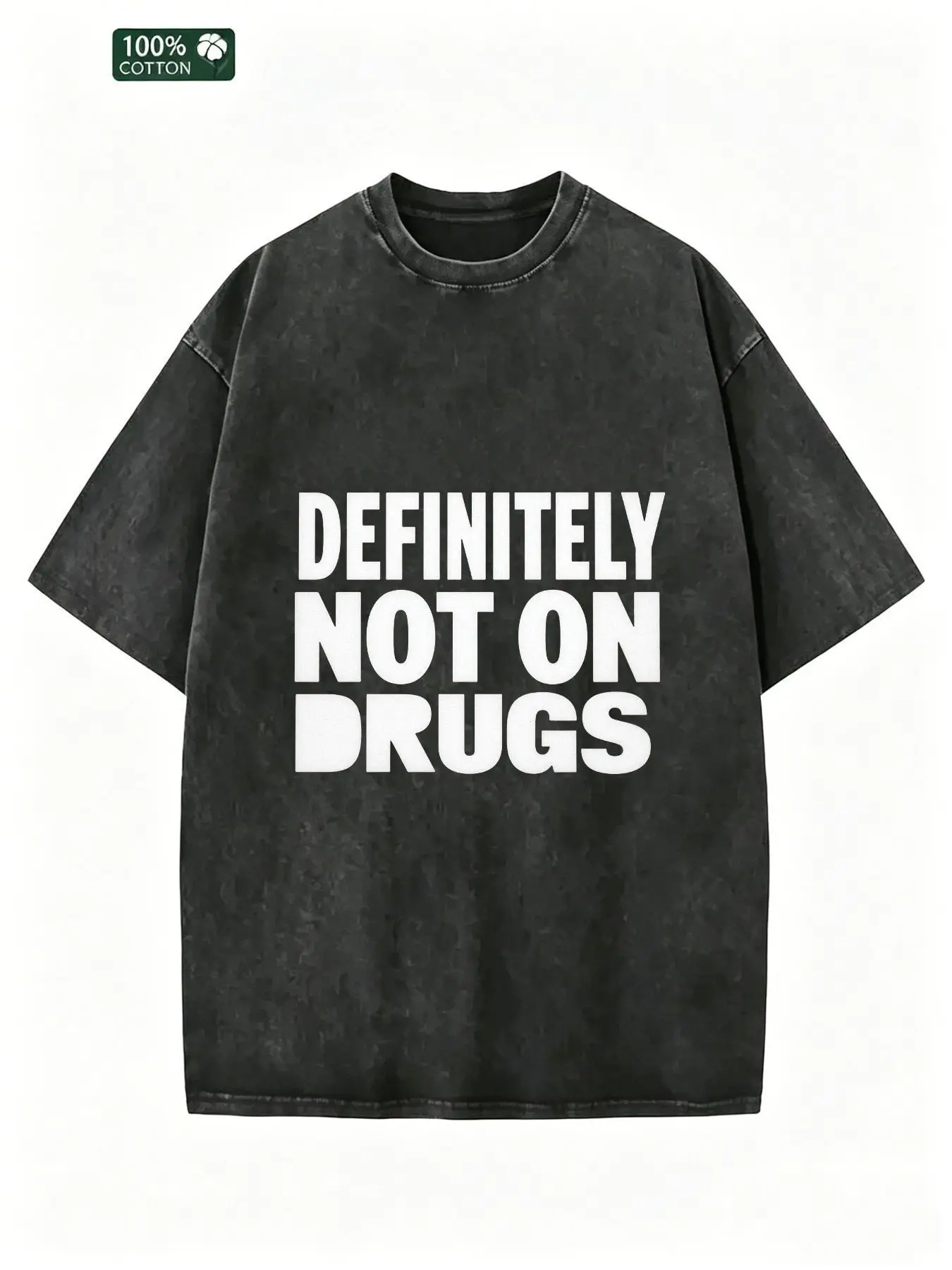 Definitely Not the Addictive Retro Acid-Washed Men's T-Shirt - Short-Sleeved T-Shirt, Vintage Faded Pattern Top, Casual Street Fashion Summer Breathable Shirt, Men's Cool Trendy Gift