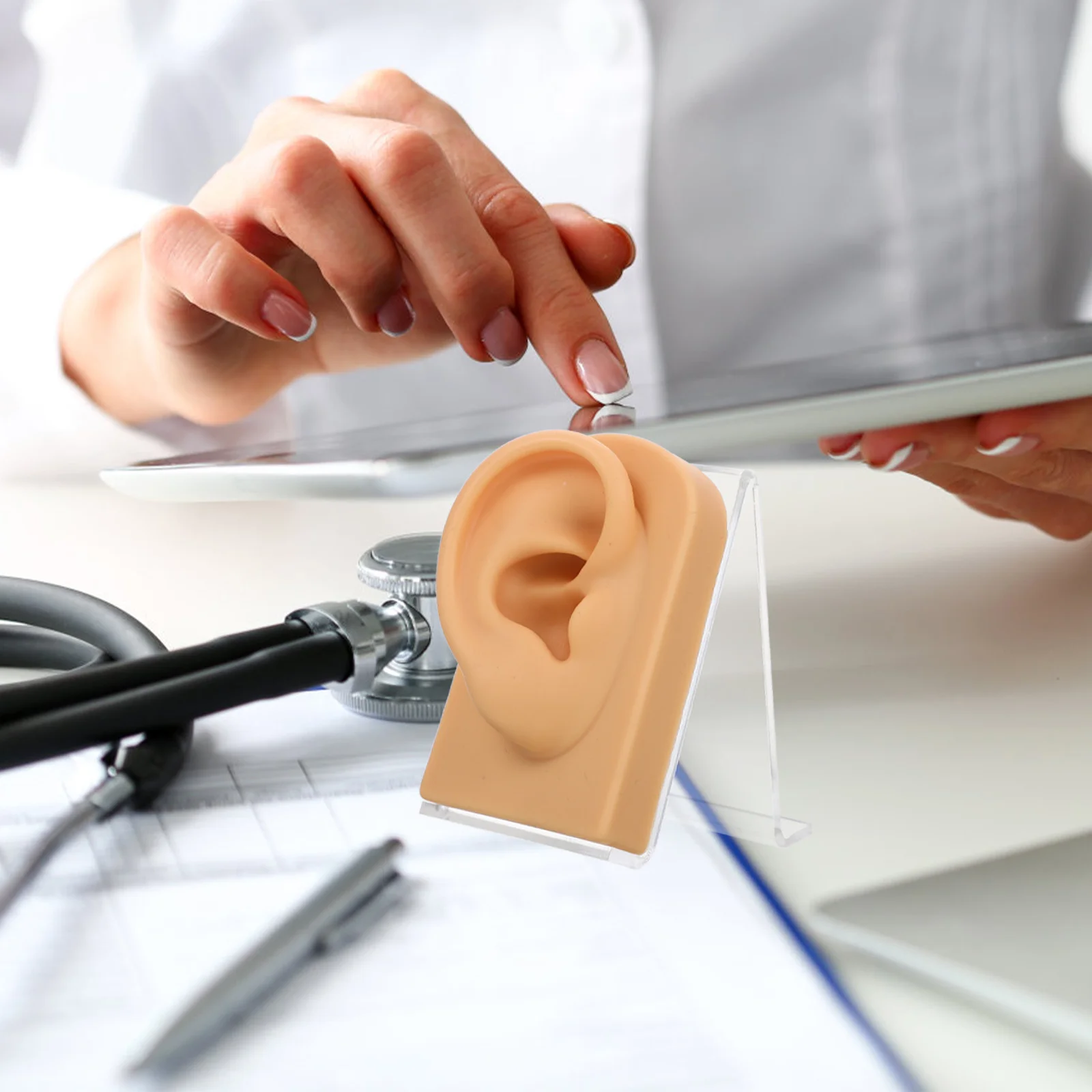 

1 комплект, мягкие силиконовые декоративные серьги для ушей, многофункциональный аксессуар для сережек, профессиональный инструмент для практики пирсинга, легкий, прочный