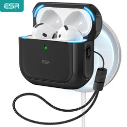 AirPods 4. Nesil Kılıf için ESR, AirPods 4 Gen 2024 (USB-C) ile uyumlu MagSafe Düşme Koruma Kılıfı, Kordonlu