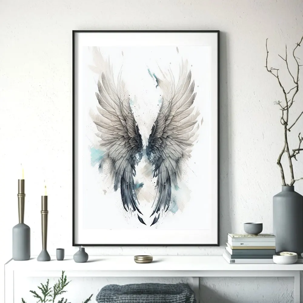 

Angel Wings Abstract Watercolor Painting Minimalist Wall Art Feminin Canvas Artwork Picture For Living Room Cuadros Decorative