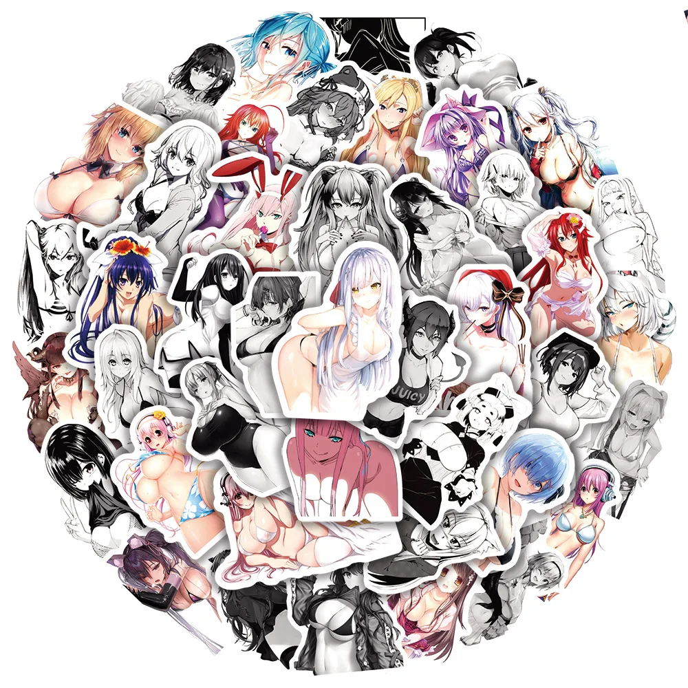 10/30/50/100Pcs Hentai Anime Sexy Meisje Volwassen Stickers Waifu Decoratie Telefoonhoesje Waterfles Notebook Cartoon Graffiti Sticker