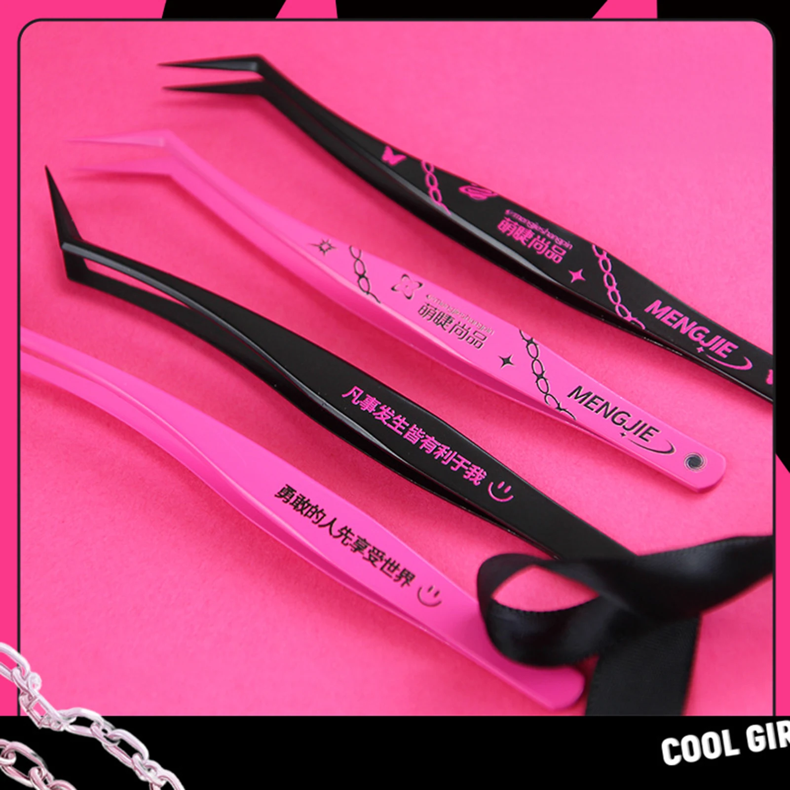 Y2K Wimpern Pinzette Edelstahl Falsche Wimpern Pinzette professionelle Make-Up Anwendung Entfernung Pinzette DIY Wimpern Werkzeuge make-up