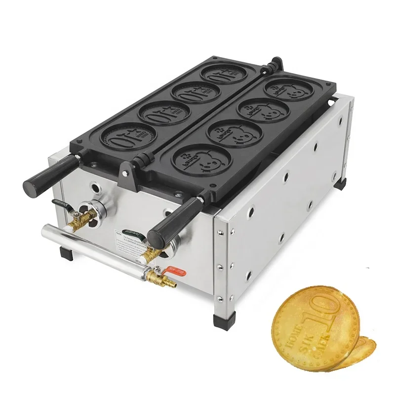 

v commercial Round coin waffle maker machine round shape waffle machine snack machine electric crispy cheese cookie maker
