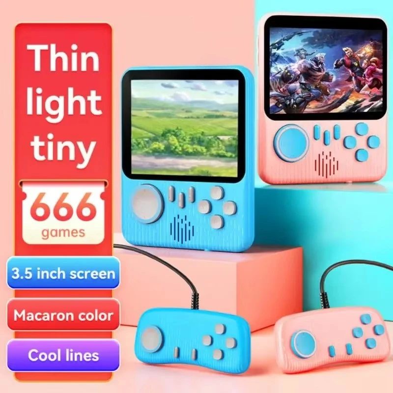 Portable 3.5in G7 Ultra-Thin Handheld Game Console 666-in-1 Retro Nostalgic Student Game Console