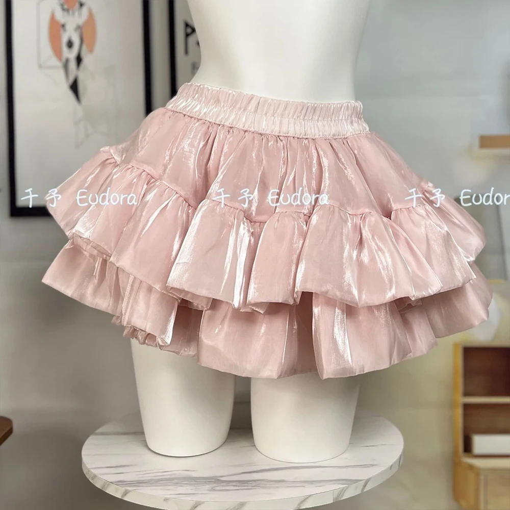 

Japanese Sweet Lolita Skirt Women's Elastic Waist Ruffle Cake Mini Skirt Harajuku Y2K Beautiful Princess Skirt Fortas Mujer