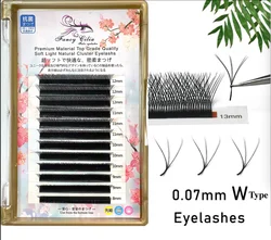 [SHIP ON 24 HOURS]W lashes Curve C,D,DD Thickness 0.07mm tulip Mink lashes 3D Premade Volume Fans Double tips W Shape Lashes