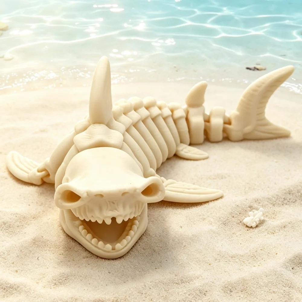 3D Printed Marine Life Skeleton, Full Body Joints, Movable Shark, Ray, Sea Turtle, Freely Swinging Desktop Decoration Gift