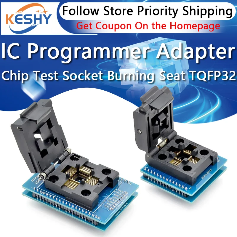 

TQFP32 QFP32 TO DIP28 TQFP44 QFP44 TO DIP40 IC Programmer Adapter Chip Test Socket Burning Seat Integrated Circuits