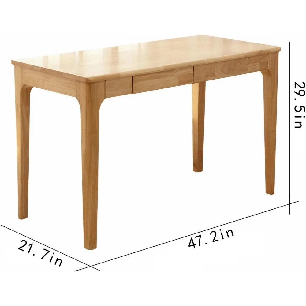 Compact Solid Wood Desk with Storage for Small Spaces, Ideal for Gaming, Studying, and Home Office Use