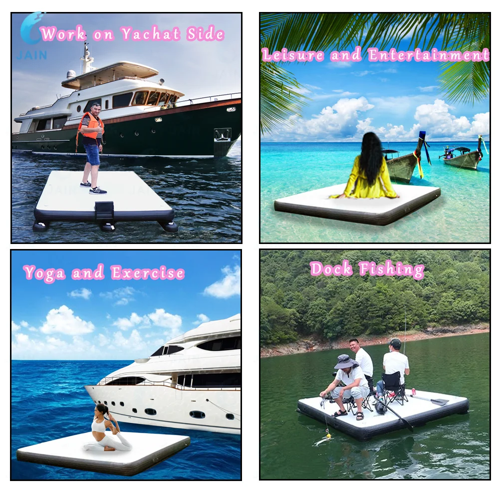 Water Fishing Floating Platform, Smooth Drawing, Air Cushion, Yacht Dock, Inflatable Floating Platform, Magic Carpet