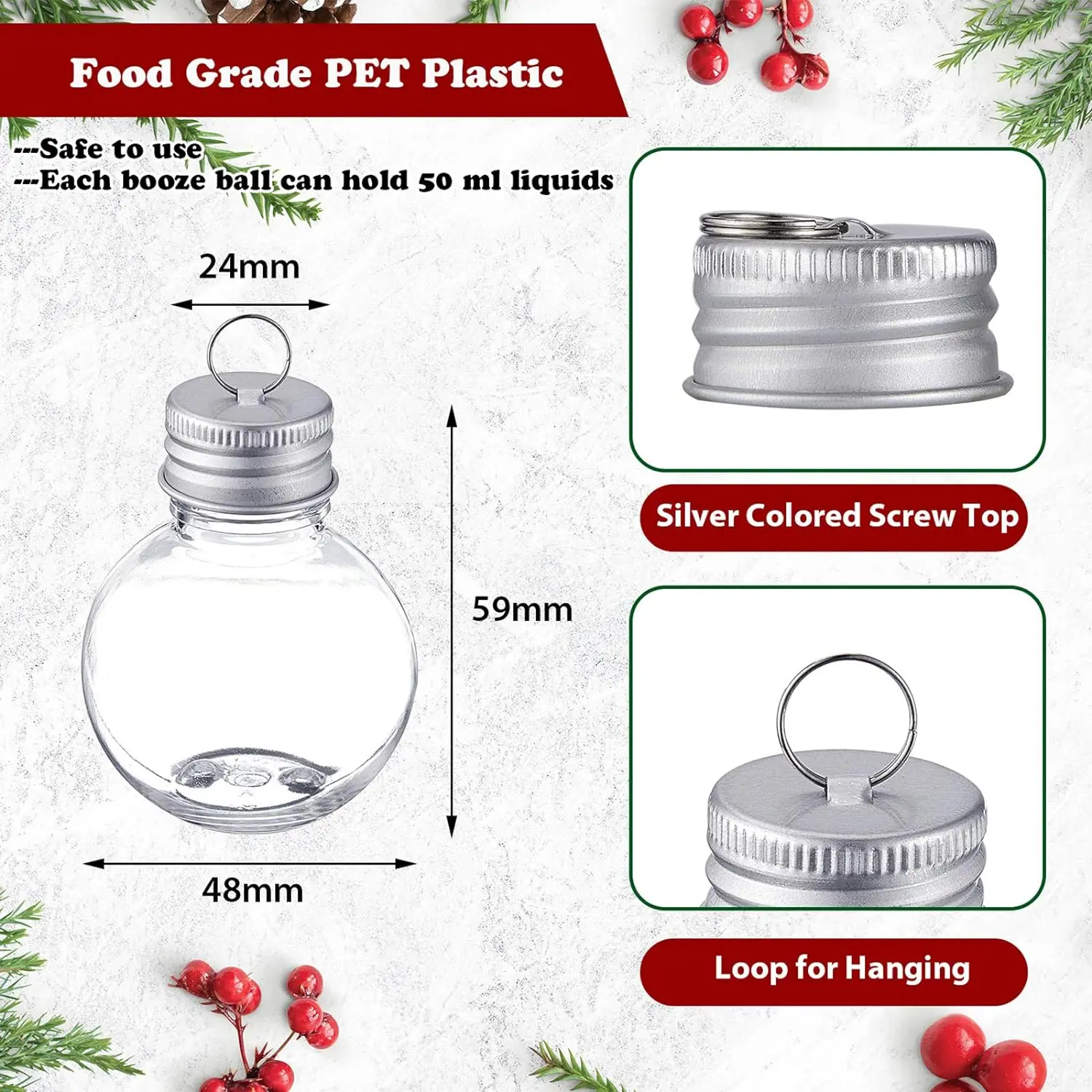 Christmas Decoration Ball Milk Tea Juice Cold Drink Water Beverage Bottle Booze Filled Xmas Tree Ornaments Home Outdoor Festival