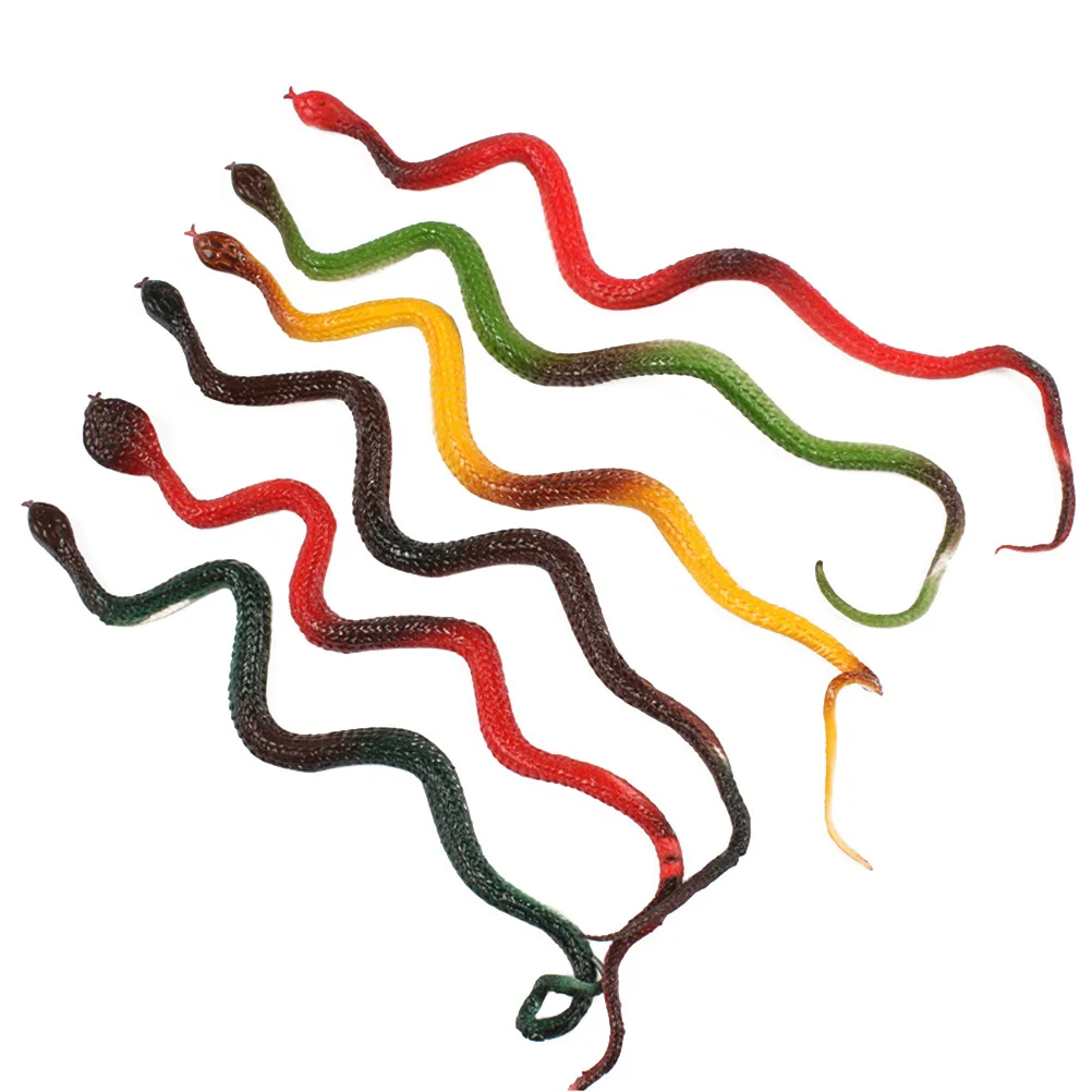 12 Pcs Fake Snake for April Fools' Day Simulated Toy Manmade Bird Toys Latex Little Prank