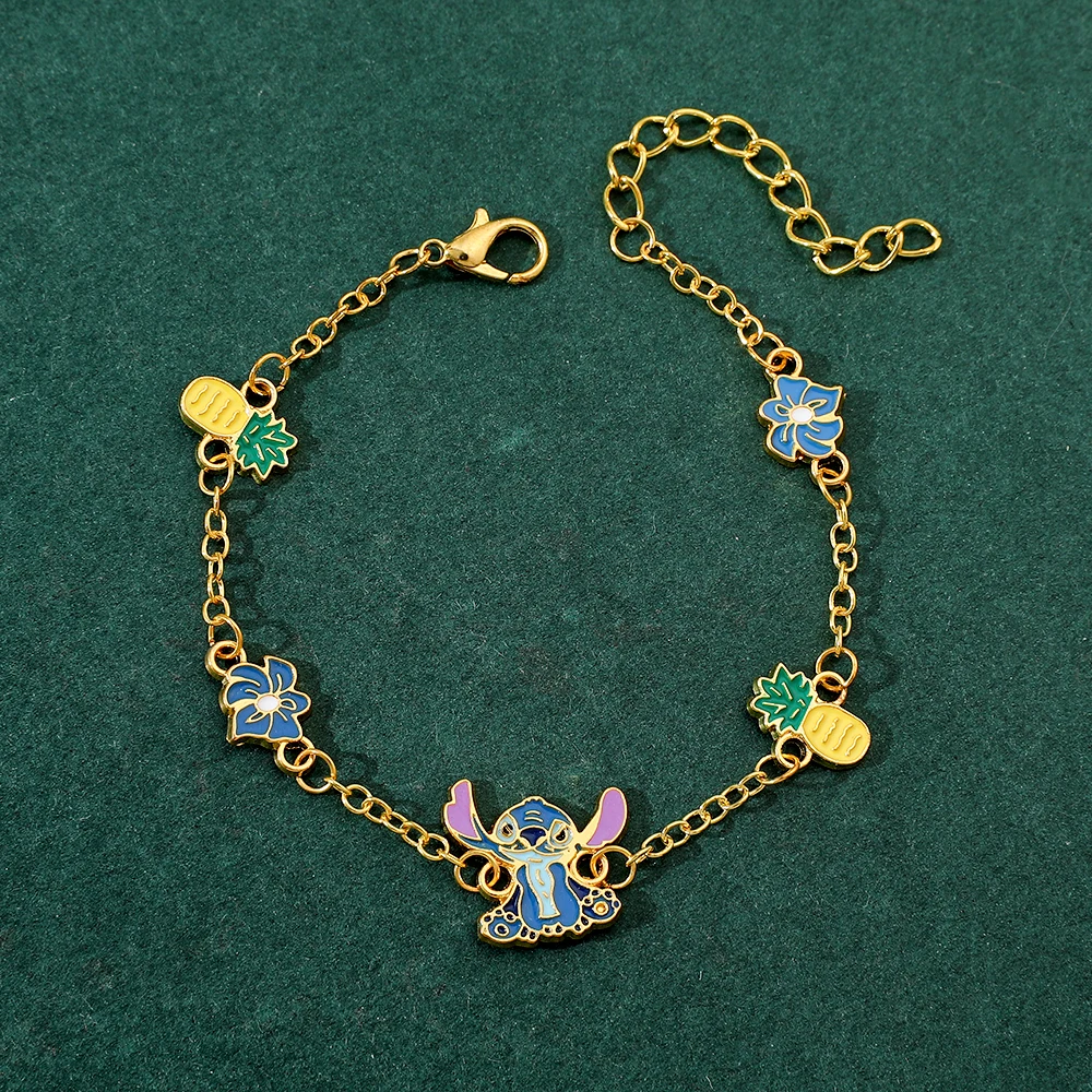 

Lilo & Stitch Link Chain for Women, Flower Charm, Colorful Bracelets for Girls, Party Jewelry, Fashion, New Arrival