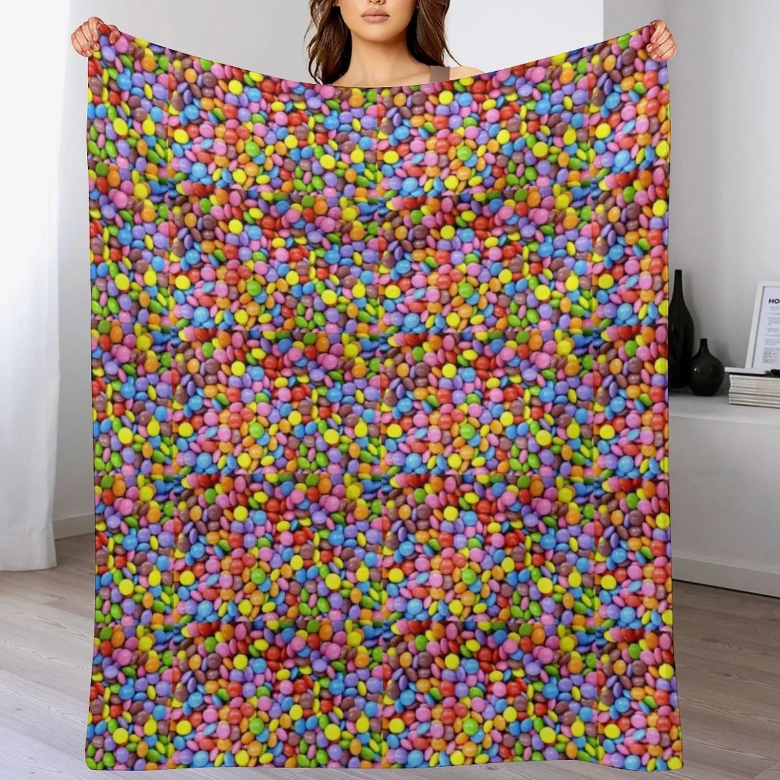

Smarties - Yummy Candies Throw Blanket Soft Solid Color Blanket for Couch Bed