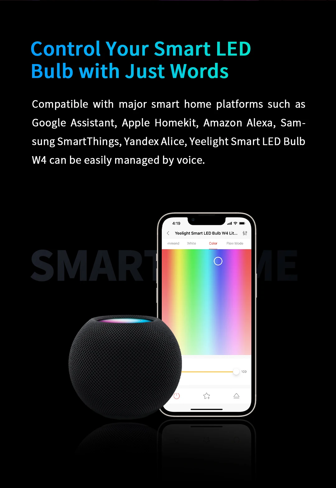 Yeelight Smart LED Bulb W4 lite Multicolor/White E27 WiFi Connection 220-240V Voice Control For Mi Home Apple Homekit Goolge image 5