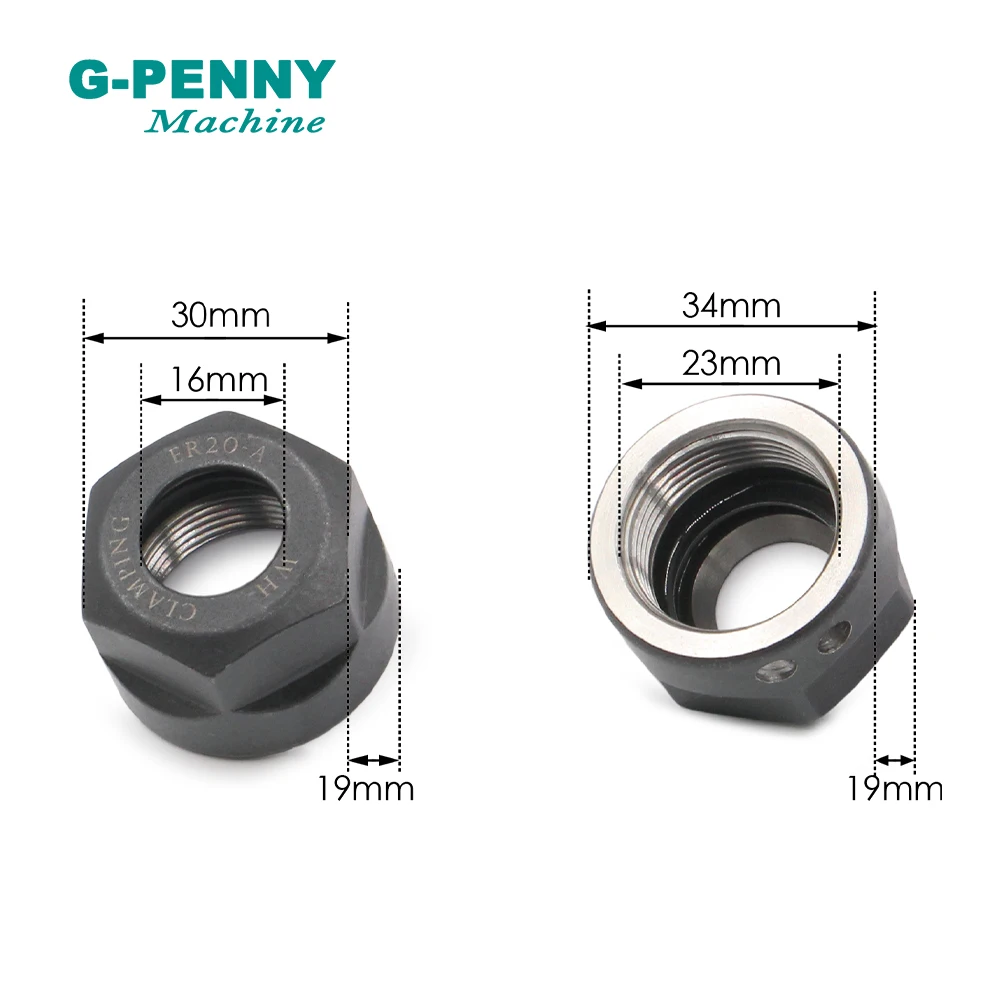 G-PENNY CNC Spindle motor ER20 Collet Nut  Collet Clamping Nut  ER Holder Spindle Collet Chuck Collet Nut Clamping Balanced Nut