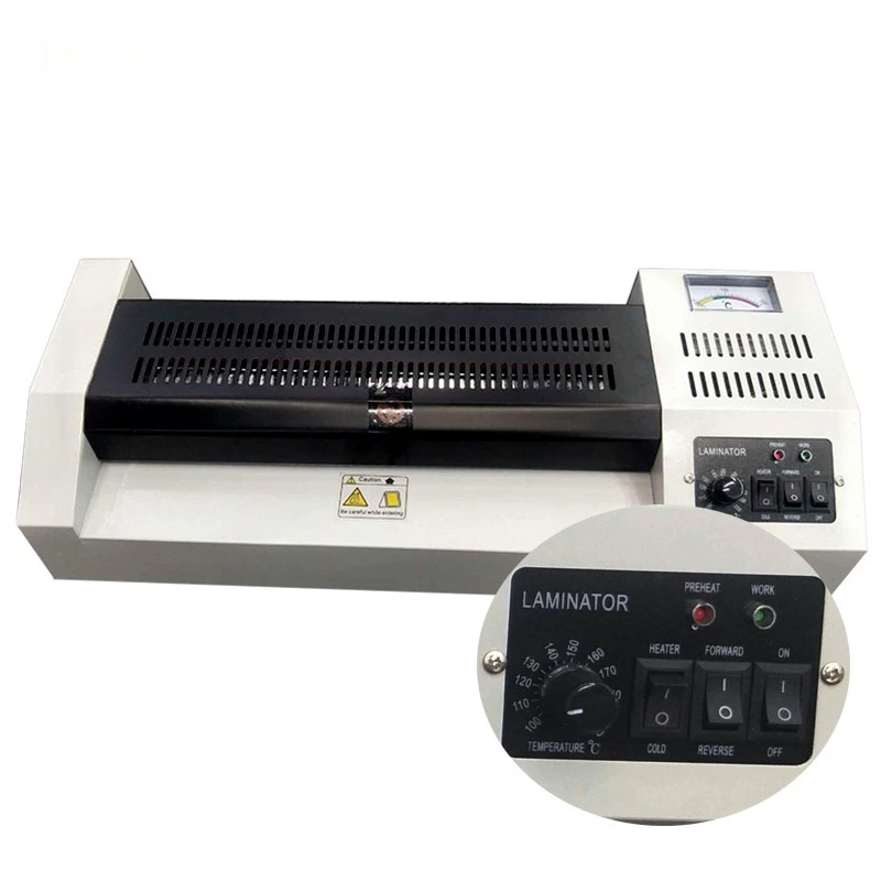 A3 Laminator 320a Adjustable Temperature Metal Laminator Hot And Cold Photo Laminating Machine For Office/home 4 Rollers 320mm