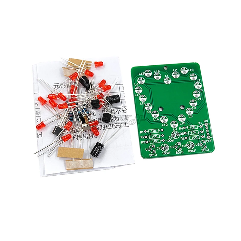 Kit lampada ad acqua a forma di cuore a LED parti fai da te formazione didattica elettronica saldatrice assemblaggio di produzione