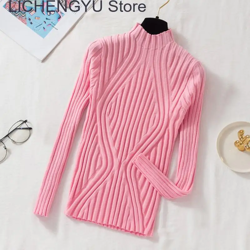 

New Autumn Knitted Sweater Women Warm Pullover Winter Long Sleeve Office Jumper Sweater Slim Solid Striped Sweaters Casual Tops