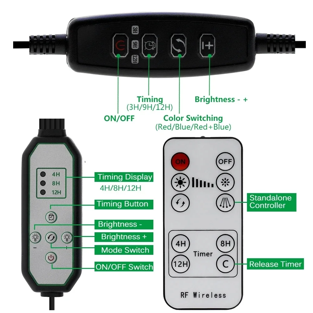 Lâmpada de crescimento vegetal de espectro completo, braçadeira para ervas suculentas e mudas, Phytolamp para vegetais, DC5V, 12V