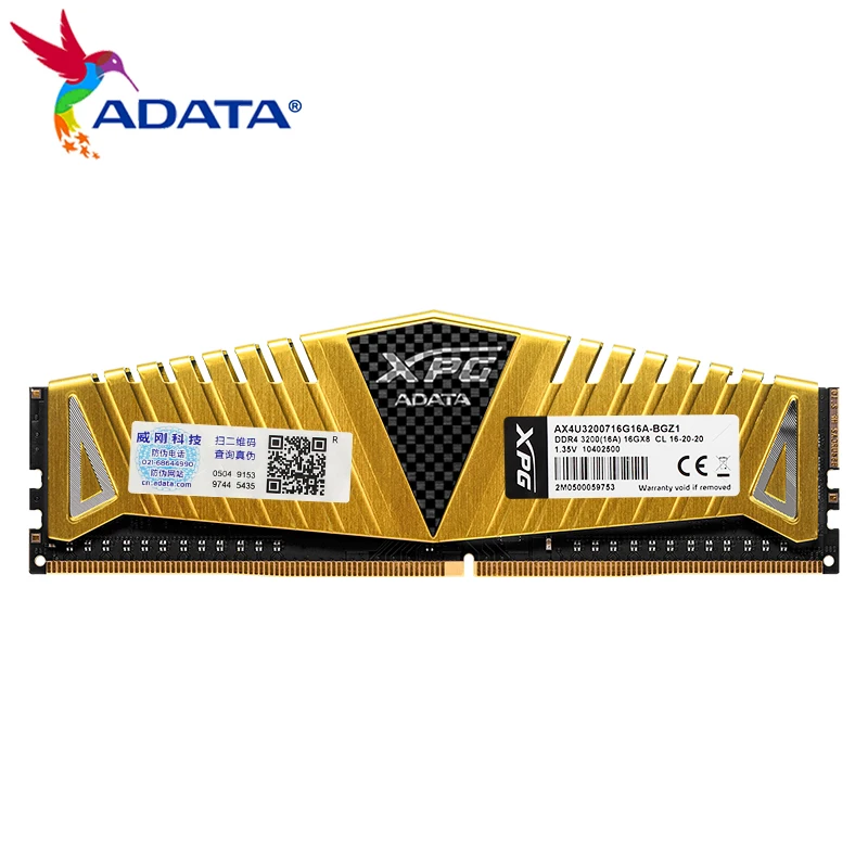 Imagem -03 - Módulo de Memória Adata Xpg z1 Ddr4 3200mhz 3600mhz 8gb 16gb 32gb Ram Memória de Desktop com Dissipador de Calor Suporte Intel Xmp 2.0 Ddr4 Sdram