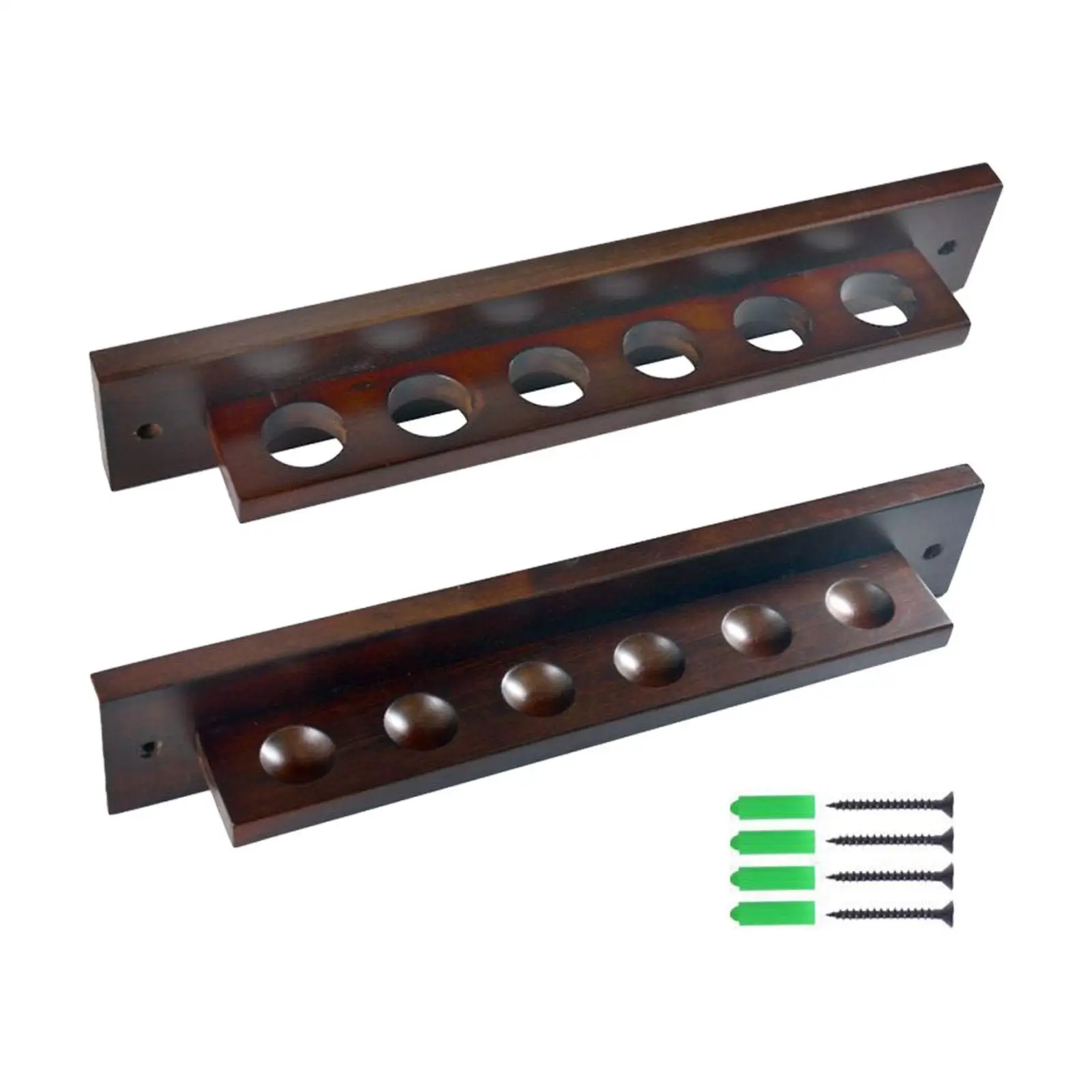 Wall Mount Cue Rack 6 Pool Cue Wall Rack Space Saving Holds 6 Cues Wood