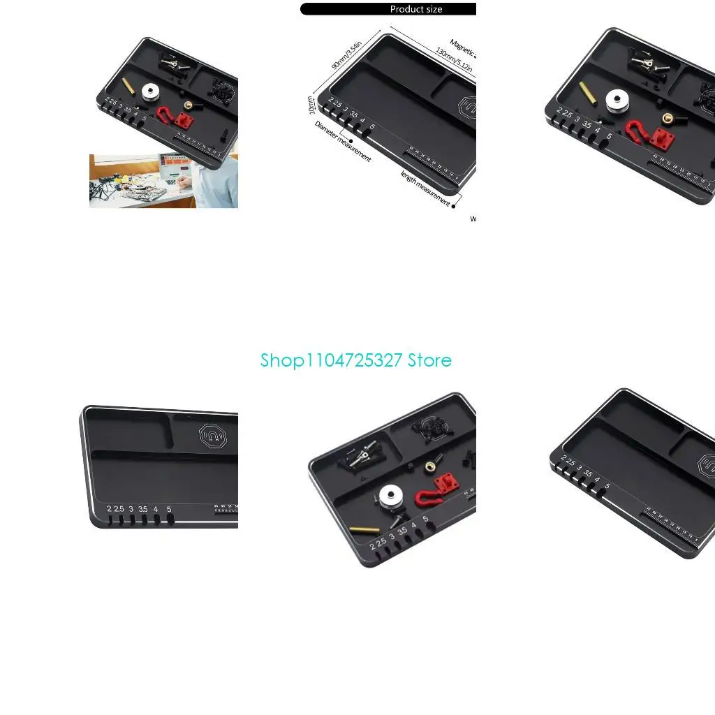 d8kf-黒アルマイト処理アルミニウムトレイ-効率的なネジと部品管理のためのコンパクトトレイ