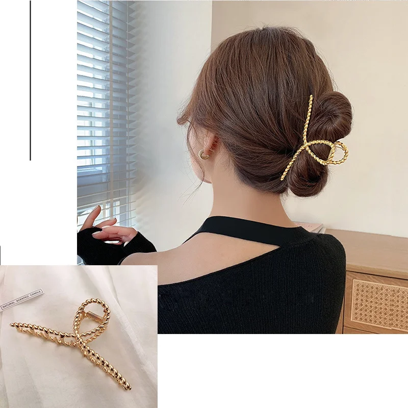 2022 neue Frauen Mode Metall Geometrische Haar Clips Klaue Clip Große Gold Haar Clip Stirnband Haarnadel Haar Krabben Haar Zubehör – Detail 11