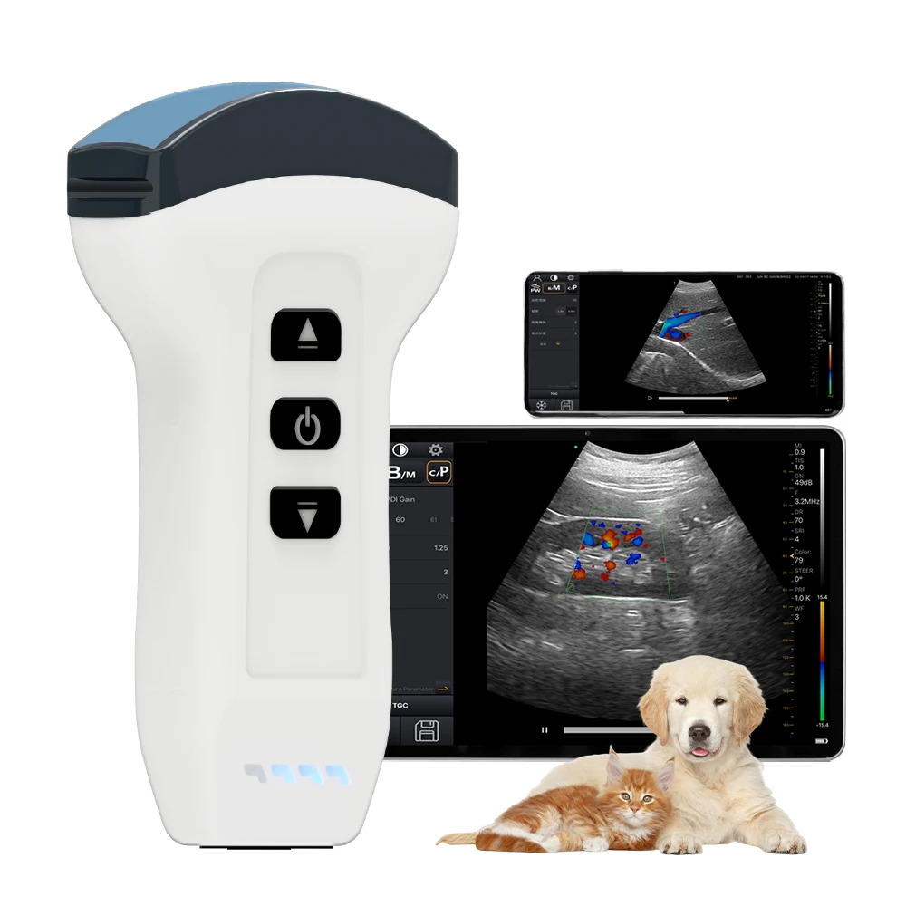 

Wireless Probe Color Doppler Ultrasound Scanner Portable Veterinary Machine 3.3MHz Convex for Dog Cat or Human, iOS/ Android