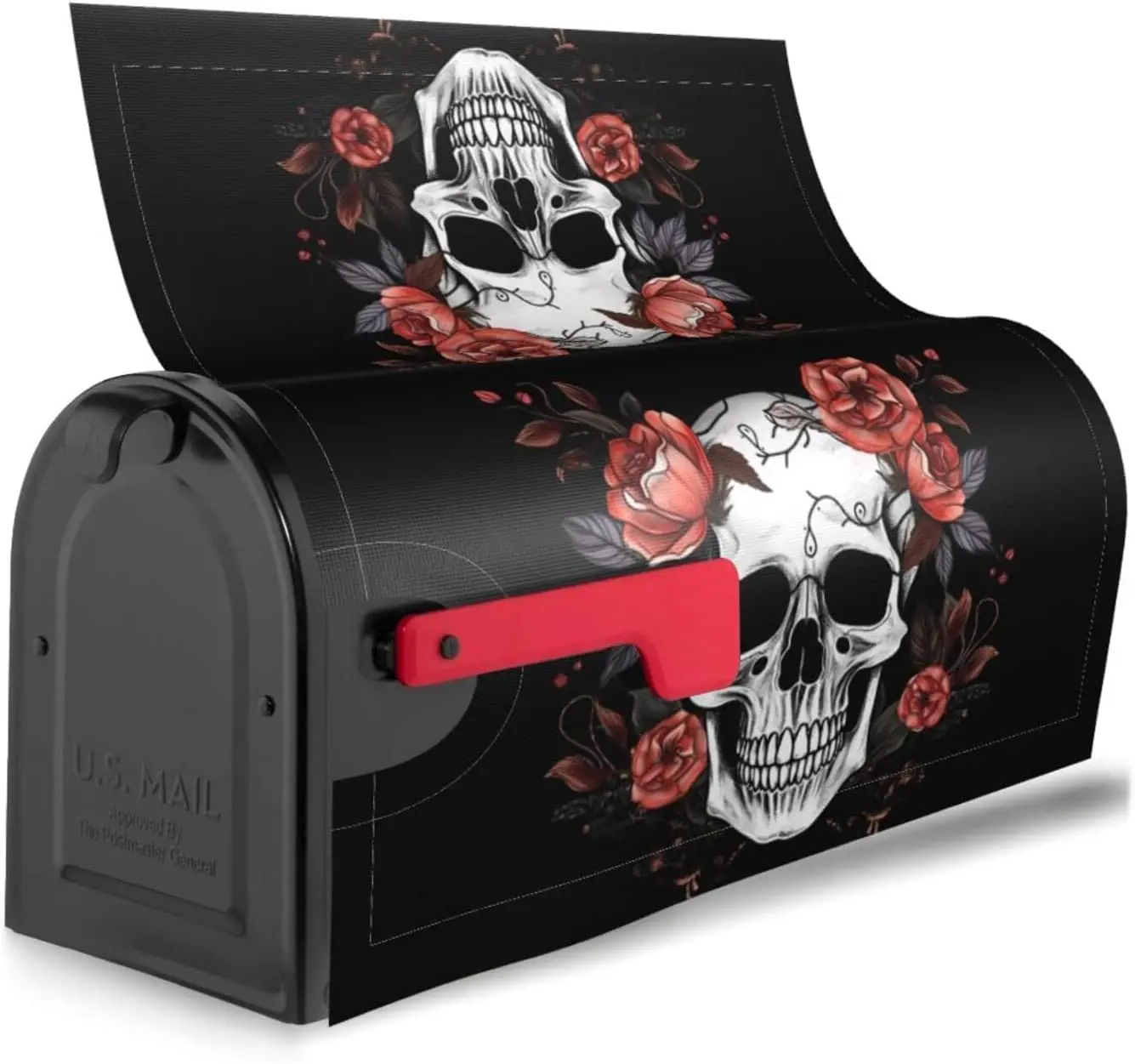 Mailbox Cover Pink Sugar Skull Mailbox Covers Magnetic Mail Wraps Post Garden Decorations 21x18 Inch