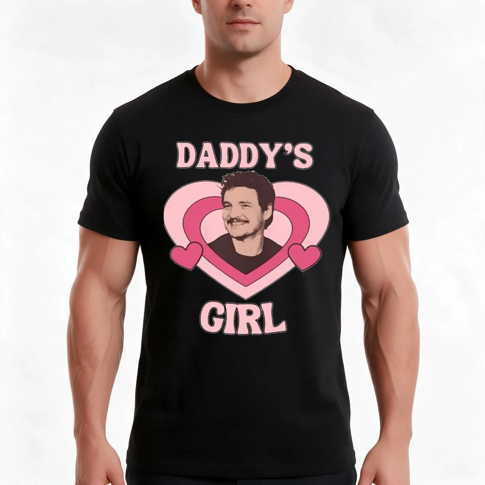 Daddy’s Girl Pedro Pascal T-Shirt Summer Casual Cotton Tee Oversized Streetwear Tops Vintage Graphic Print Unisex Men Women
