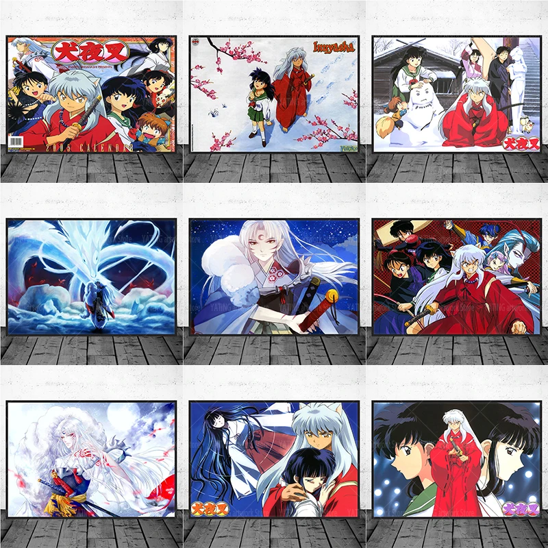 Japanese anime Inuyasha poster picture print anime character wall art canvas painting modern home children bedroom decoration mu