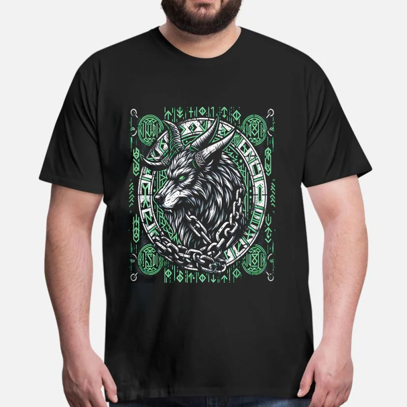 

Fenrir Howling Celtic Wolf Gift t shirt Short Sleeve Tee Norse Myth Valhalla Graphic Clothes All size tops S-6XL