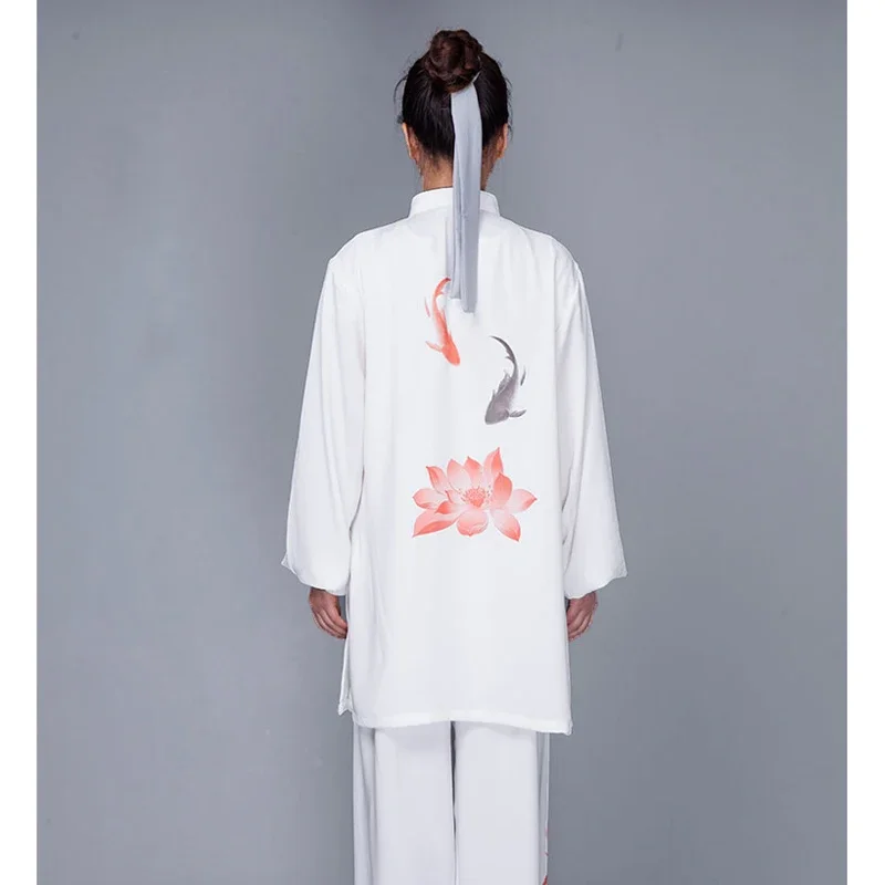 Martial Art Uniform Kung Fu Dress Tai Chi Clothes Wushu Clothing Unisex Women And Men Kun Master White Breathable 2023 New Style