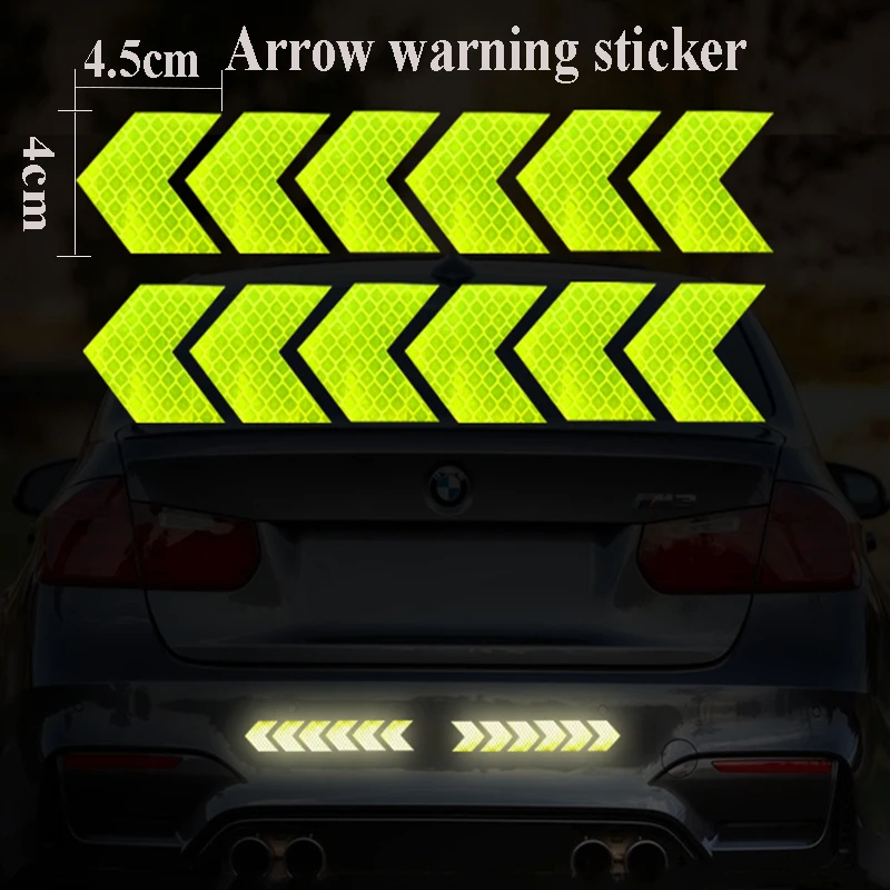 DIY Fluorescent Car High Sign Safety Light Reflective Strips Warning Sticker and Decals Green for Vehicle Motorcycle Bike Helmet