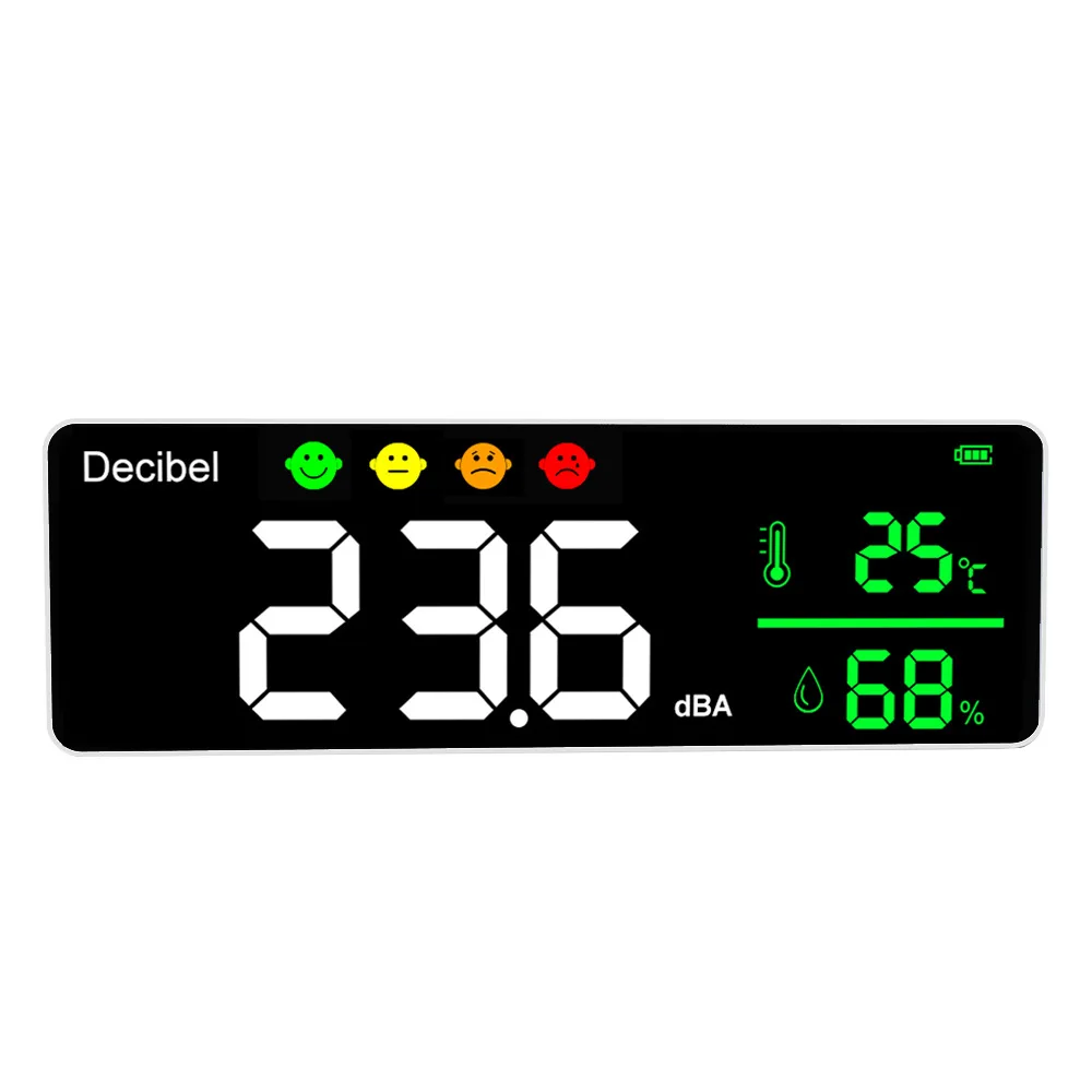 007 Decibel Meter 3-in-1 Temperature and Humidity Detector for Noise Monitoring Wall Mounted Noise Meter 2576