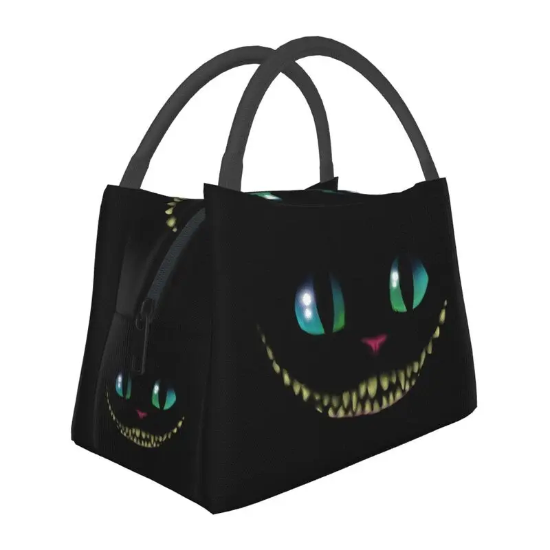 Fiambrera portátil de Alicia en el país de las Maravillas para mujer, refrigerador térmico multifunción para gatos de Cheshire, bolsa de almuerzo con aislamiento para alimentos, contenedor