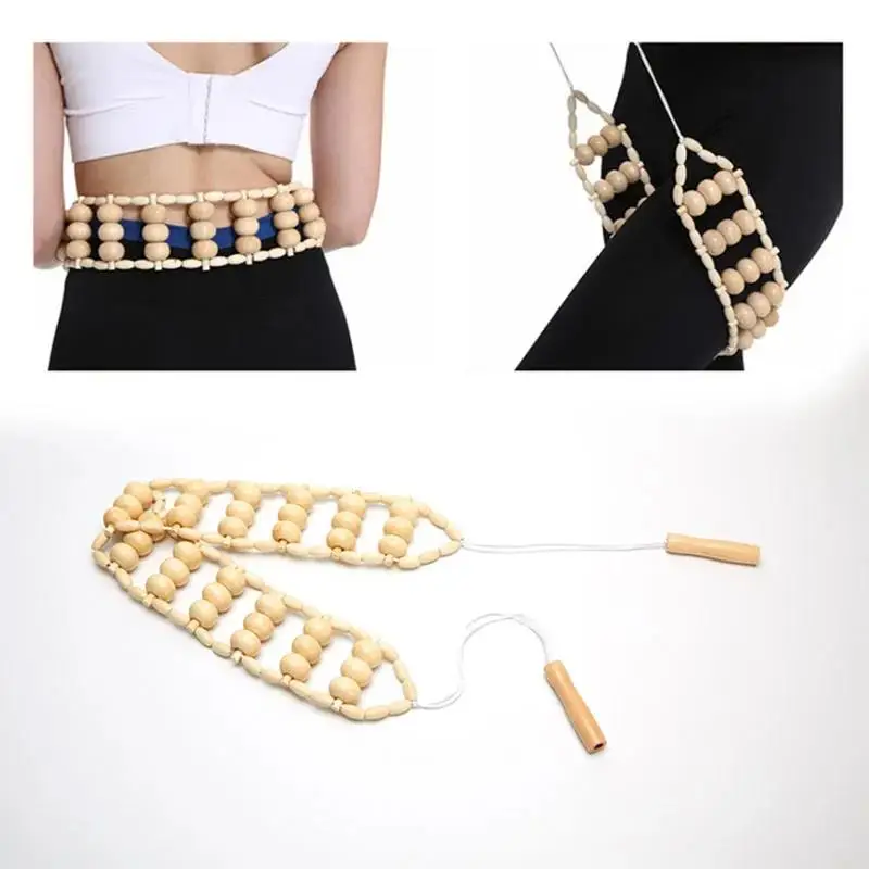 

Wood Back Massage Roller Rope, Wood Therapy Cellulite Massage Tools, Self Massage Tools for Neck Leg Back Pain Relief Body Care