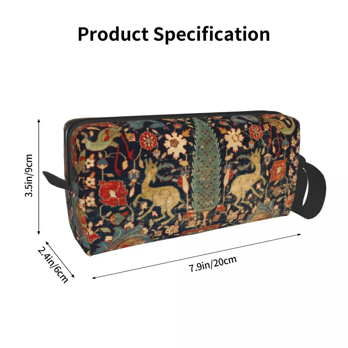 Vintage Woven Rug Kilim Makeup Bag Women Travel Cosmetic Fashion Antique Bohemian Ethnic Persian Carpet Storage Toiletry Bags