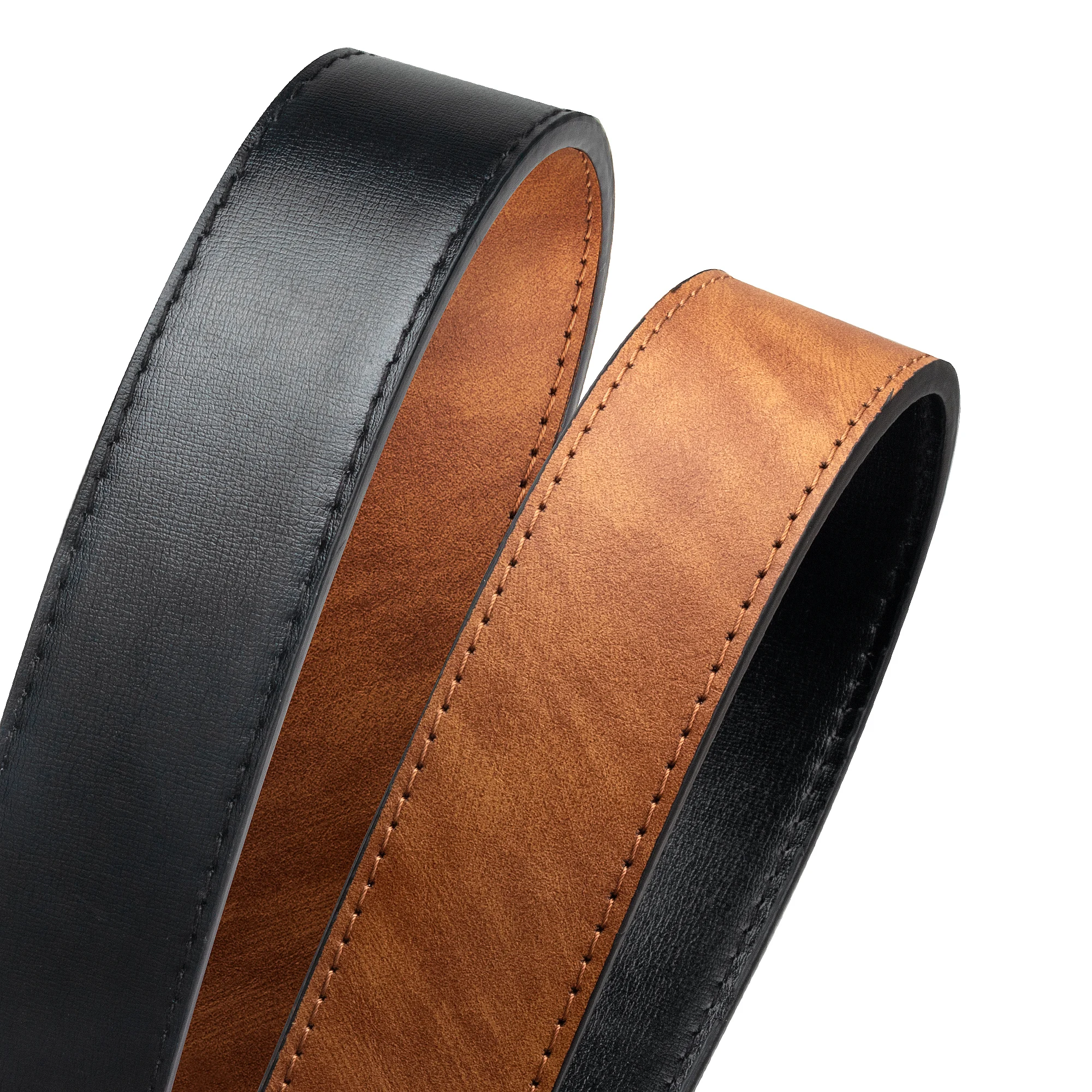 Maikun – ceinture réversible en cuir marron pour homme, accessoire de créateur pour pantalon, café