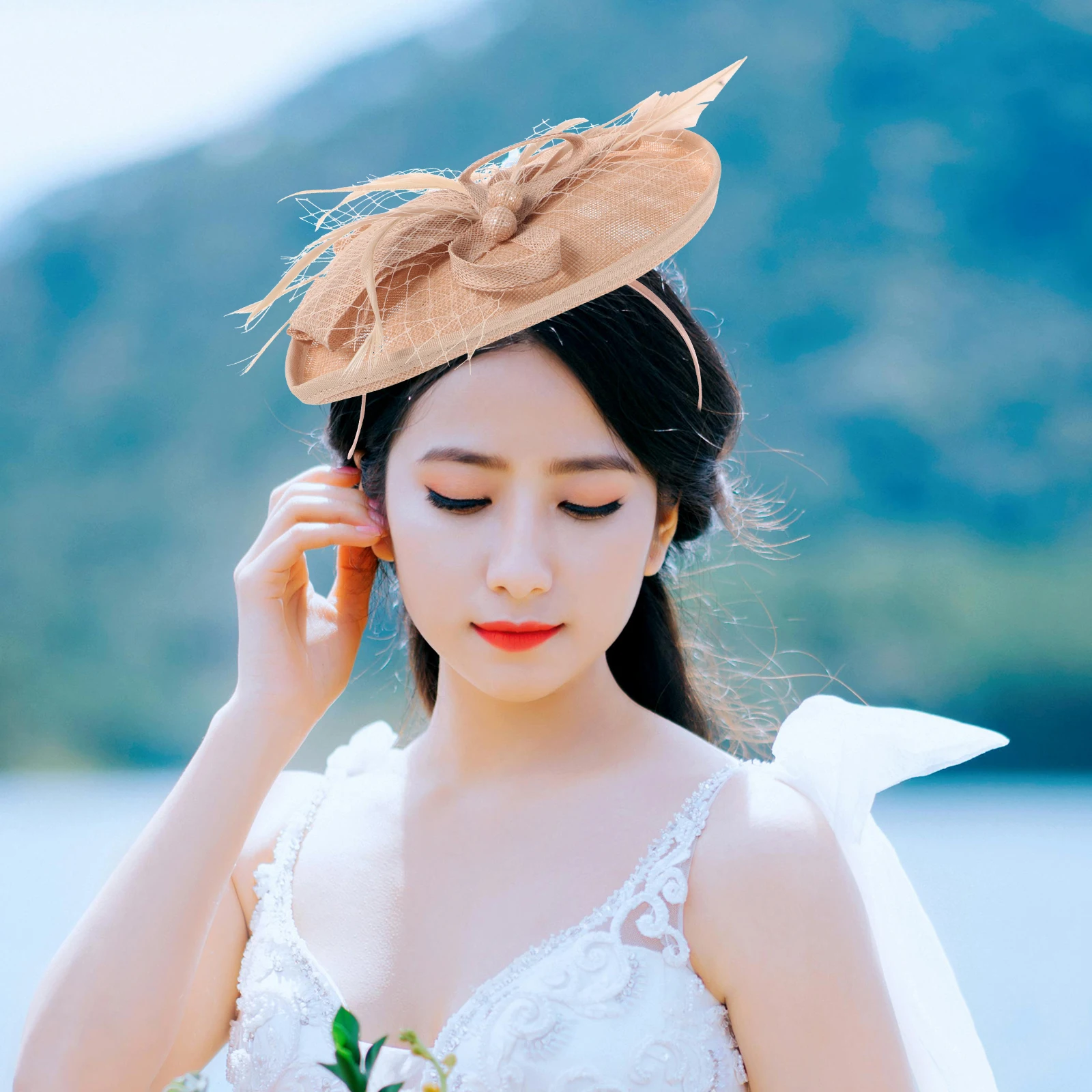 

Long Lasting Flower Headband Party Headdress for Women Girls Birthday Wedding Gift Hair Decoration Veil Hair Band