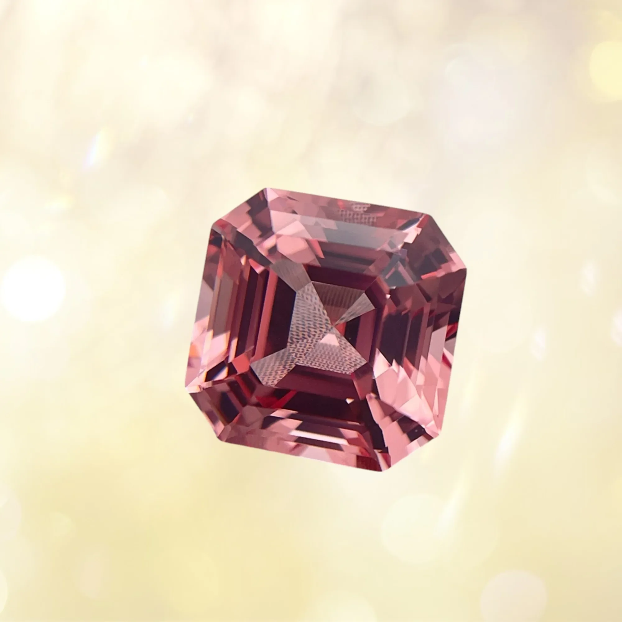 

NEW Lab Grown Sapphire Asscher Cut Sunrise Pink Loose Gemstone With AGL Certificate Pass Diamond Tester For Jewelry Making