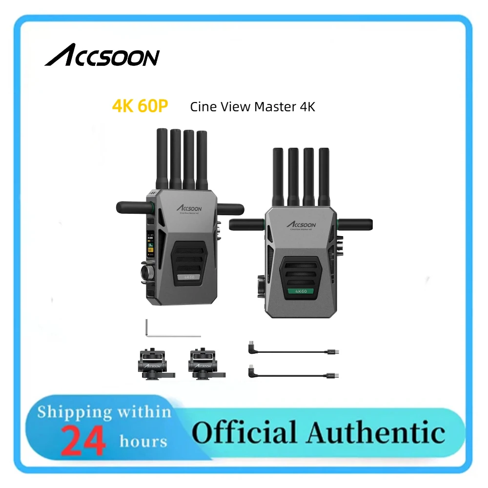 

ACCSOON CineView Master 4K: передатчик SDI/HDMI для киносъемки, 4K60P, трехдиапазонный, задержка 25 мс, дальность 2,5 км